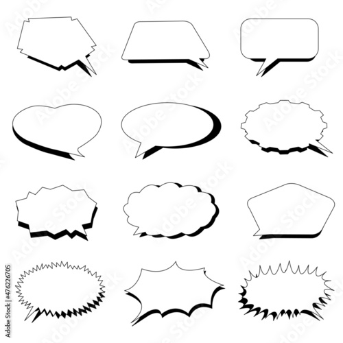 Cartoon bubbles and empty elements speech 