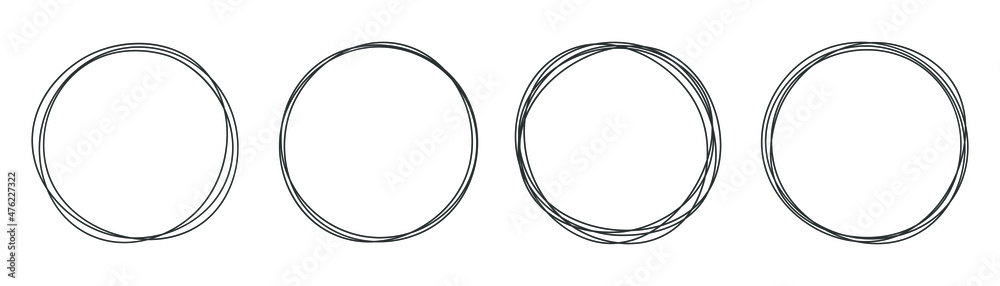 Circle brush handmade icon set. Vector. Circle brush handmade icon set. Vector.