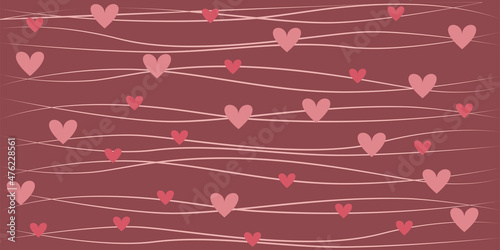 Heart pattern illustration. decorative heart pattern for Valentine's day, Mother's day, Brith day, wedding day banner, frame wallpaper and design. Vector illustration.