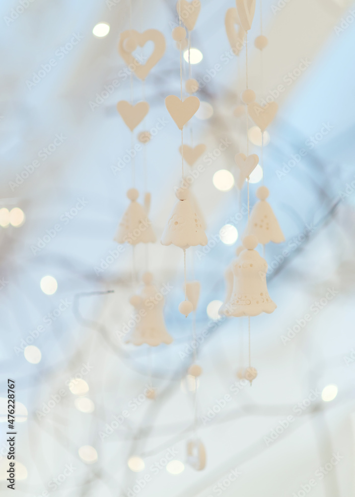 Festive background with bright bokeh lights. Valentine's Day and Christmas decorations. Festive background with bright bokeh lights. Valentine's Day and Christmas decorations.