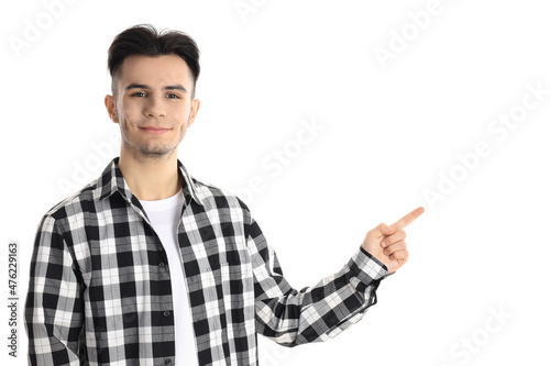 Attractive guy in shirt isolated on white background