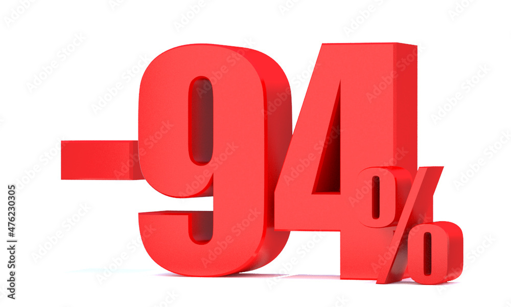 Minus 94 Percent off 3d Sign on White Background, Special Offer 94% Discount Tag, Sale Up to 94 Percent Off,big offer, Sale, Special Offer Label, Sticker, Tag, Banner, Advertising, offer Icon Minus 94 Percent off 3d Sign on White Background, Special Offer 94% Discount Tag, Sale Up to 94 Percent Off,big offer, Sale, Special Offer Label, Sticker, Tag, Banner, Advertising, offer Icon