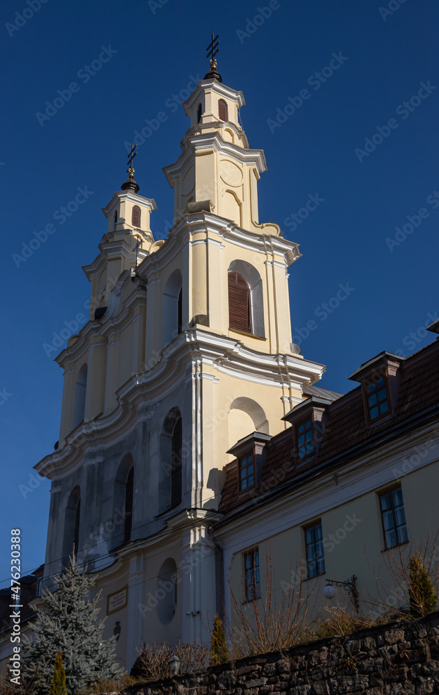 View on ancient monastery of the Exaltation of the Holy Cross is Basilian monastery in Buchach, Ternopil region, Ukraine.