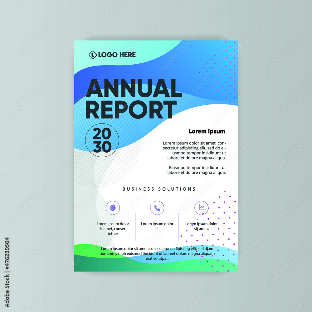 Fototapeta premium Abstract modern annual report brochure flyer template design
