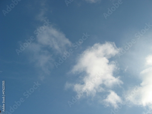 Beautiful pretty  nice blue sky with pretty clouds in the daytime
