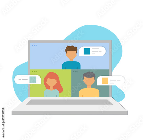 Video teleconference and remote online meeting concept