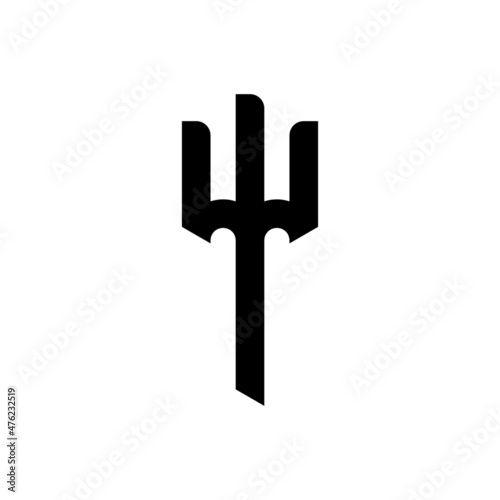 Trident logo identity. Abstract Initial w trident logo identity