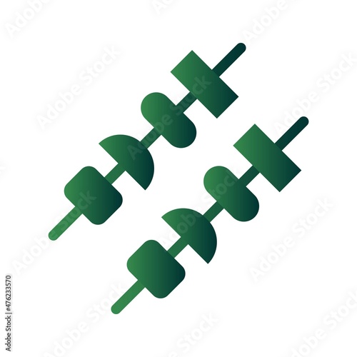 Skewer Glyph Gradient Vector Icon Design