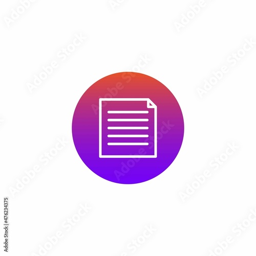 Document, file, paper icon. Vector illustration for graphic design, Web, UI, app.