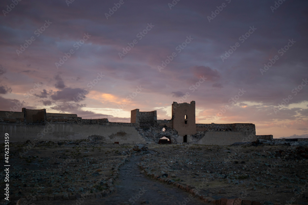Kars, Turkey. Ani Ruins, an ancient settlement belonging to the Armenian culture.