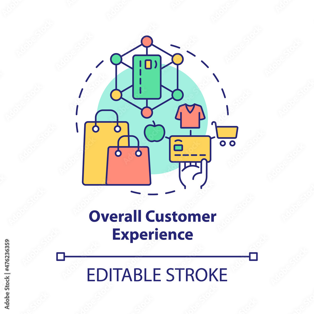 Fototapeta premium Overall customer experience concept icon. Touchless system abstract idea thin line illustration. Isolated outline drawing. Editable stroke. Roboto-Medium, Myriad Pro-Bold fonts used