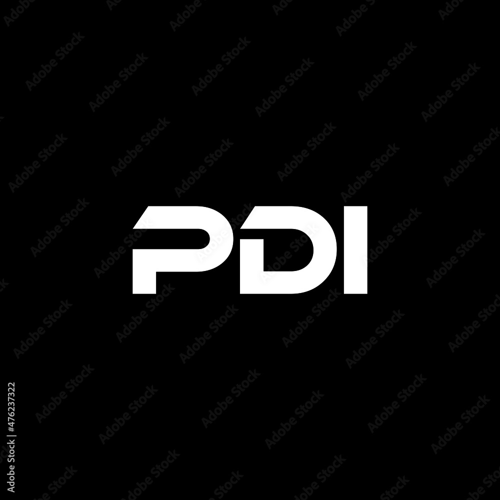 PDI letter logo design with black background in illustrator, vector logo modern alphabet font overlap style. calligraphy designs for logo, Poster, Invitation, etc.	