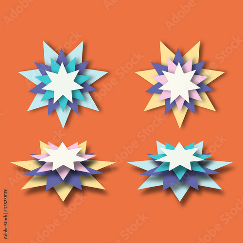 Paper stars top and side view