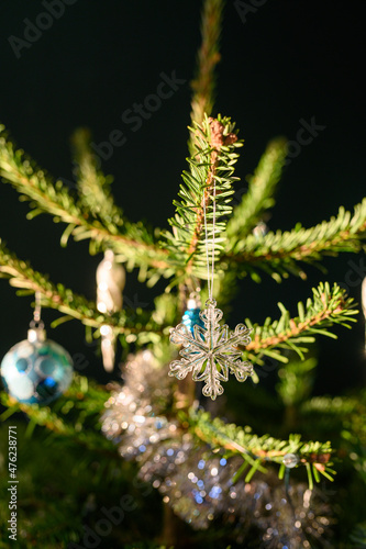 closeup for christmas tree decoration 