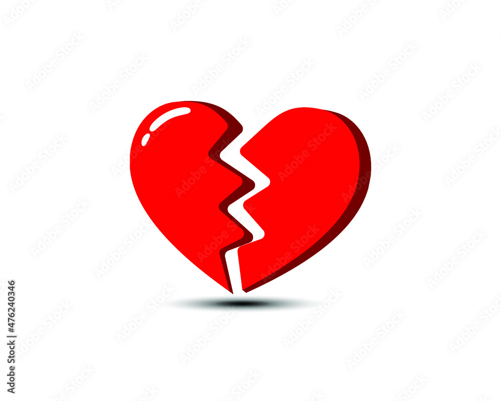 Broken heart On a white background illustration Broken heart On a white background illustration