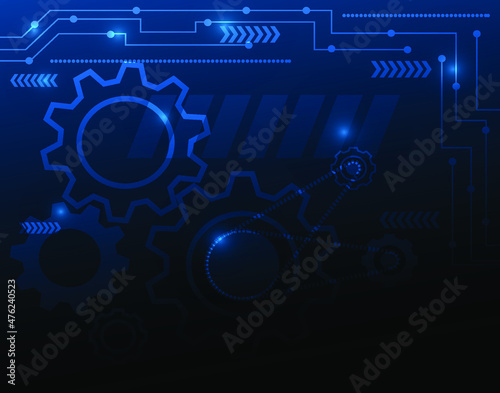 Gear technology background, Digital Abstract technology background, futuristic background