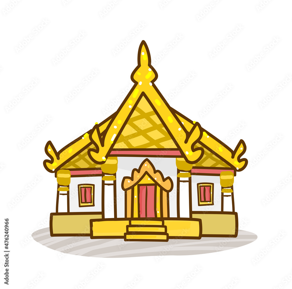 Thai temple vector on background.