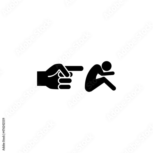 Social bullying icon. Harassment, social abuse and violence. Isolated vector element. Outline pictogram for web page, mobile app, promo