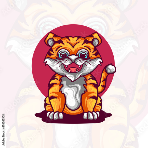 Cartoon Tiger Standing Illustration