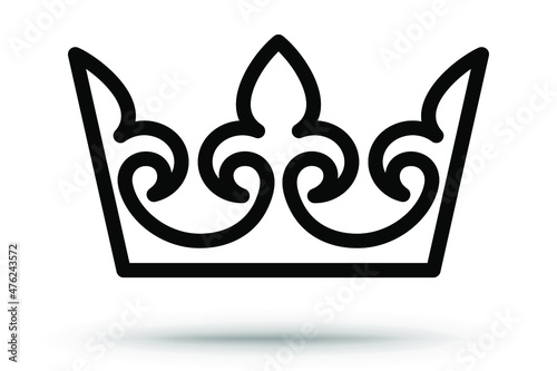 Crown icon. Isolated on white