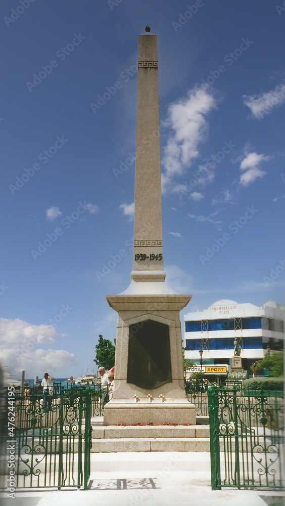 The war memorial on National Heroes Square in Bridgetown, Barbados