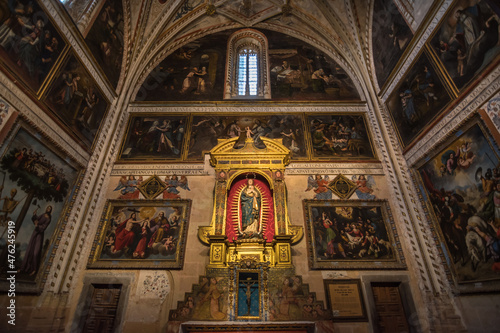 Segovia, Spain, October 2019 - view of a beautiful chapel inside the Cathedral of Segovia