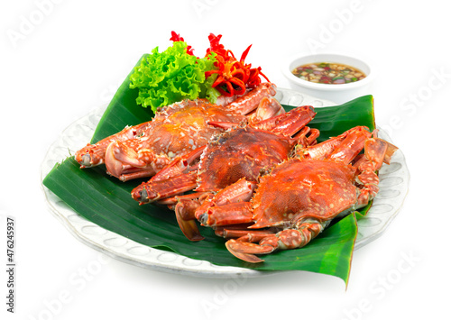 Steamed Crab served Spicy chili Sauce