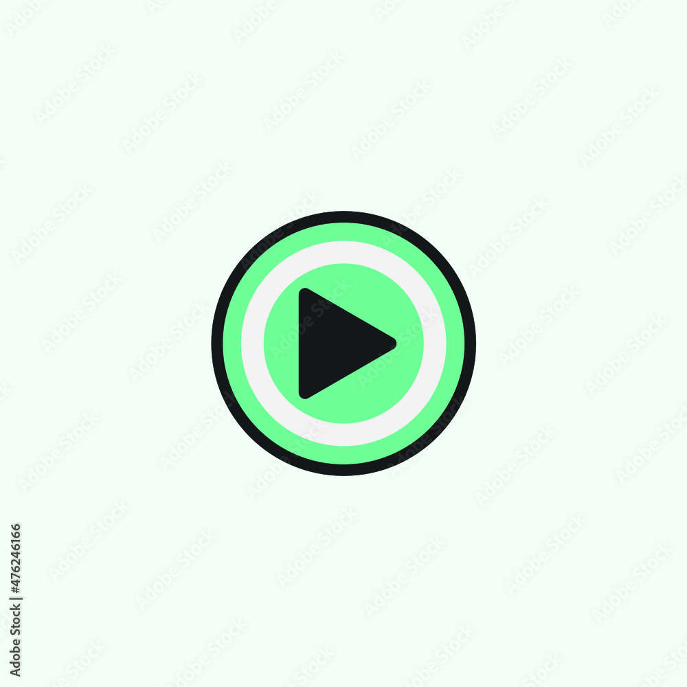 Play button icon in trendy flat style isolated on grey background. Play symbol for your web site design, logo, app, UI. Vector illustration, EPS10.