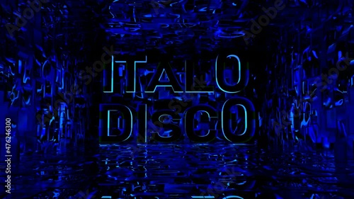 VJ loop Animation of Multicolored Jumping Letters ITALO DISCO.