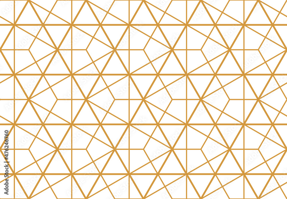 The geometric pattern with lines. Seamless vector background. White and gold texture. Graphic modern pattern. Simple lattice graphic design