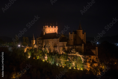 Night view of Alcazar of Segovia - Segovia, Spain