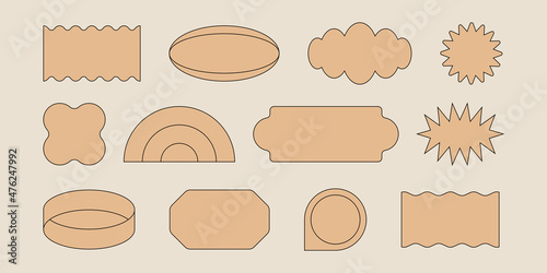 Vector set of design elements and shapes for abstract backgrounds and modern art - logo design templates, frames, photo overlays and stars