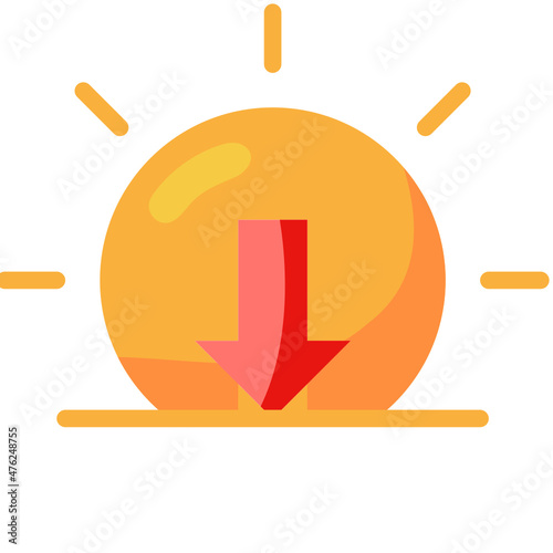 sunset flat icon