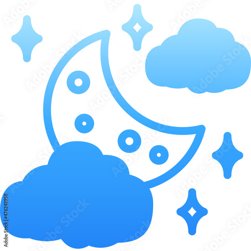 cloudy night gradient icon