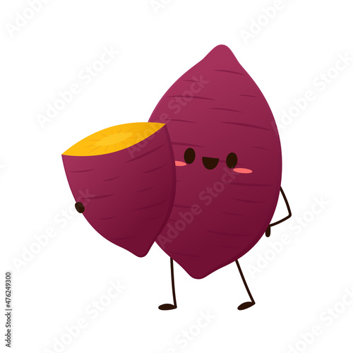 Sweet potato cartoon. Sweet potato character design.