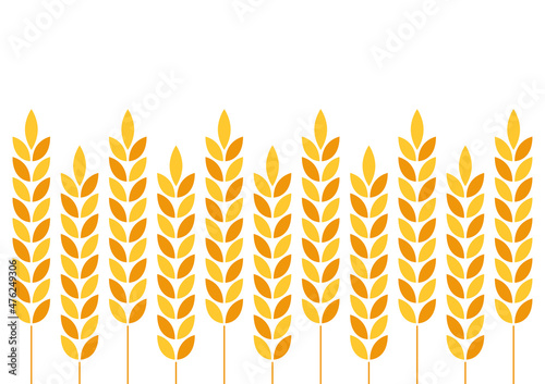 Wheat pattern wallpaper. Oat symbol. Rice sign. Rice pattern wallpaper.