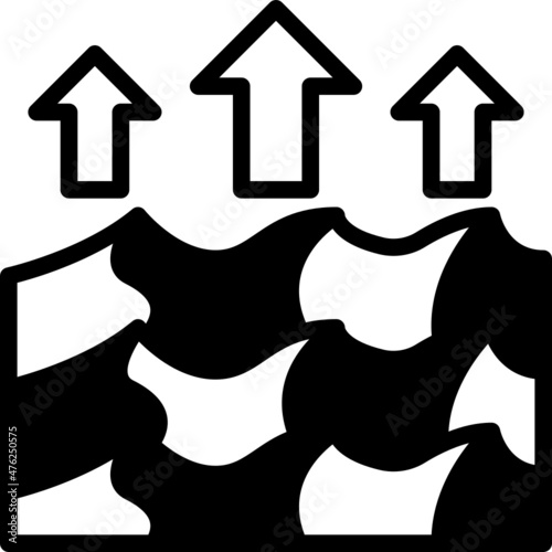 high tide solid line icon