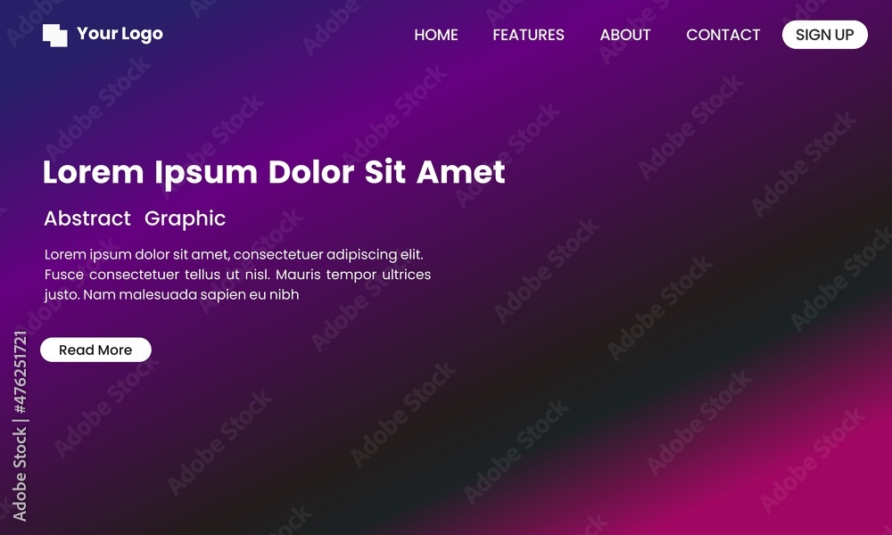 modern abstract gradient landing page