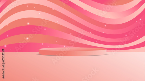 Minimal scene with podium for kids or baby product, present background. 3D rendering of very peri color palette. Product presentation, mock up, show cosmetic product, Podium, layout, stage pedestal