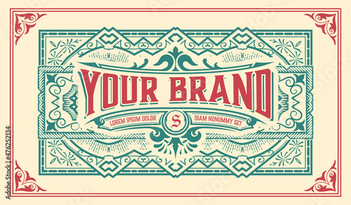 Western card with vintage style
