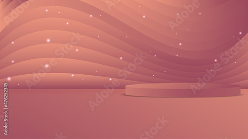 Minimal scene with podium for kids or baby product, present background. 3D rendering of very peri color palette. Product presentation, mock up, show cosmetic product, Podium, layout, stage pedestal