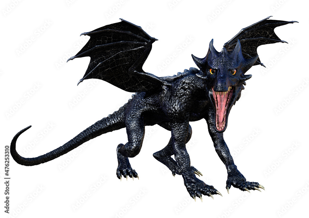 Fototapeta premium 3D Rendering Fairy Tale Dragon on White