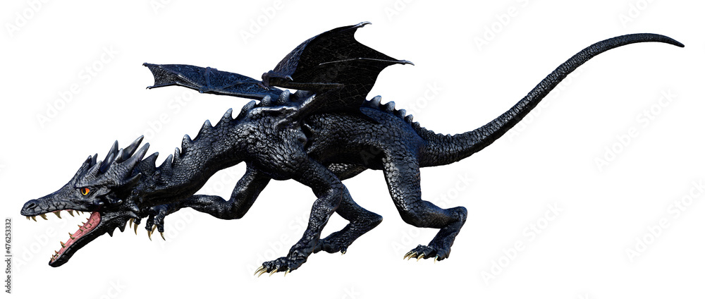 Fototapeta premium 3D Rendering Fairy Tale Dragon on White
