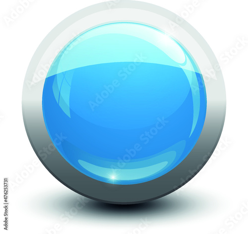 button glossy blue
