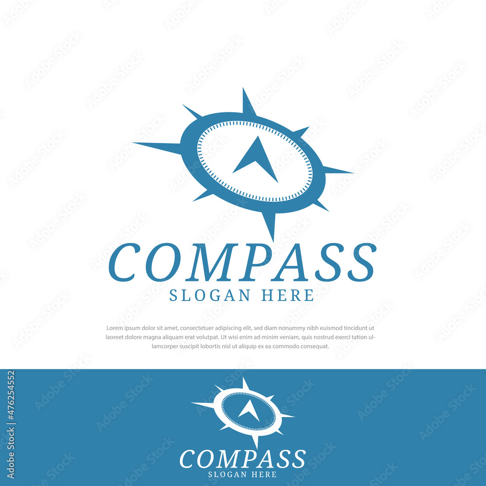 Compass direction arrow logo, symbol, icon, Template Vector Illustration