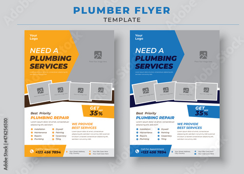 Need A Plumbing Services, Plumber Service Flyer Template, Handyman and Plumber Services Flyer