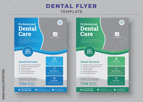 Professional Dental Care, Dental Care Flyers Template, Dental Care Clinic, Medical Care Health Flyer