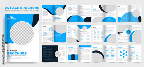 Creative Corporate Business brochure template layout design or minimal company profile, annual report brochure, presentation, booklet, 24 page corporate brochure photo