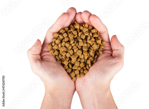Obraz na płótnie Handful of dry animal food. w salonie