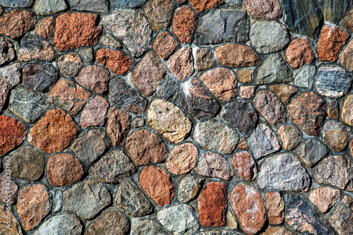 Fototapeta Naklejka Na Ścianę i Meble -  The structure of stone, brick and concrete as a background wallpaper or texture in photos taken in November 2021 in Masuria and Podlasie in Poland.